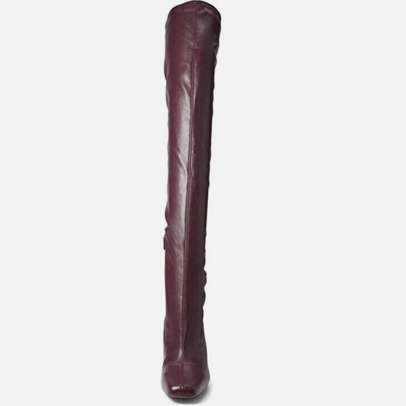 NWT Steve Madden Prowl Burgundy Faux Leather Thigh High Over Knee Boots 6.5 - Picture 6 of 9